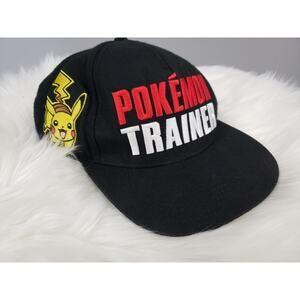 Bioworld Men's Pokemon Trainer Snapback Hat Black OSFM Pikachu Gengar Meowth 14+